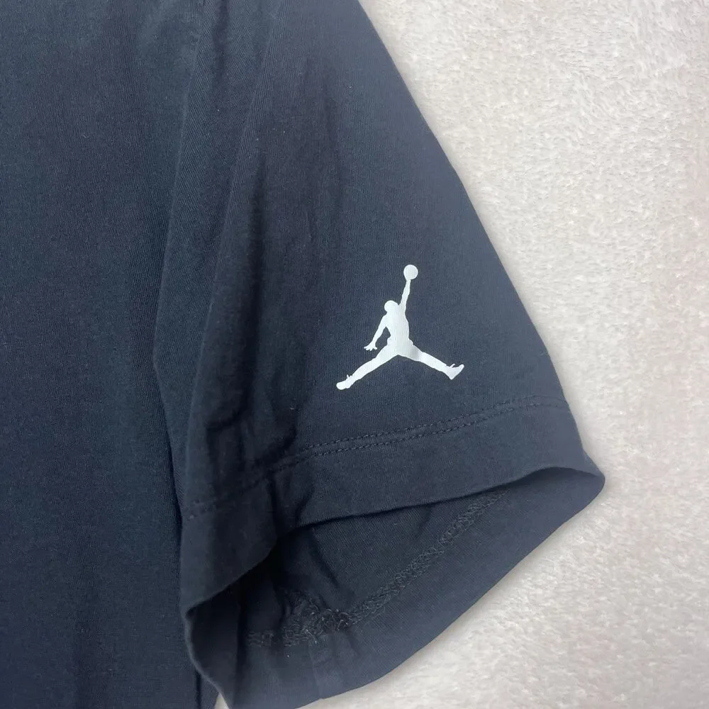 Jordan AJ1 Christmas Fireplace Graphic T Shirt Men S Black Holiday Streetwear